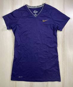 Nike Pro Combat Ladies’ Purple Fitted Tee #DR Used