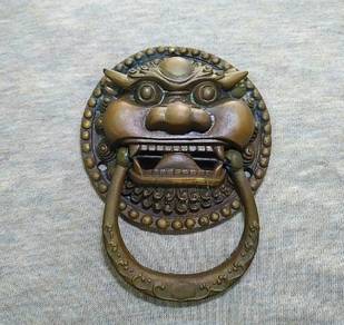 Antique Vintage Copper Lion Head Door knocker