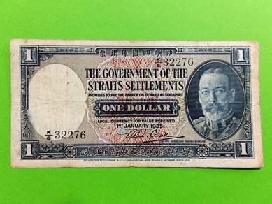 1935 Straits Settlements One Dollar