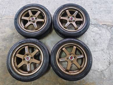 Rim second 15 Te37 siap tayar myvi city vios saga
