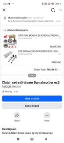 clutch ori ex5 dream dan absorber aap