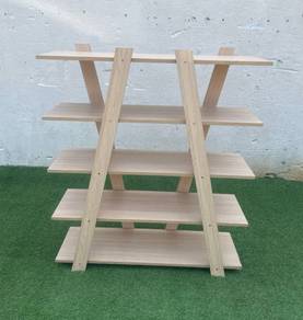 YF08K Rak Kayu Length 1.0 Meter 5 Tier Wooden Rack
