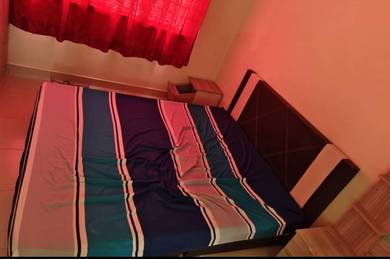Bed, sofa, fridge
