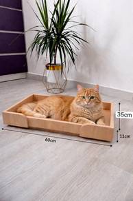 luxury wooden cat bed free soft fluffy mat-stylish