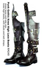 Punk Gothic Knee High Lace Boots