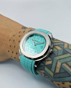 Custom Seiko Mod 42mm Turquoise Green Aquanaut
