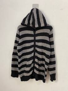 UNIQLO Striped Hooded Zip Knit