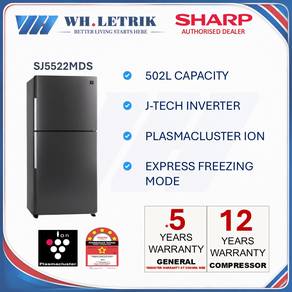 Sharp 502L Inverter Plamacluster ION Fridge