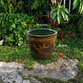 Antique Ceramic Pot with Phoenix Motif