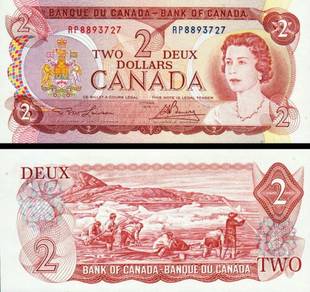 CANADA 2 DOLLARS 1974 QE II - P86a unc