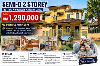 Semi-Detached House For Sale in Ampang,SGR