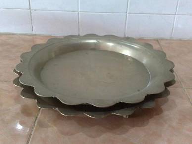Dulang tembaga brass footed tray