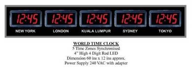 Digital Red LED World Time