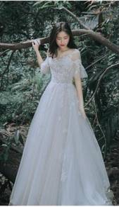 White rustic wedding bridal dress gown RB1443
