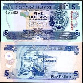 Solomon islands 5 dollars 2006 p 26 unc