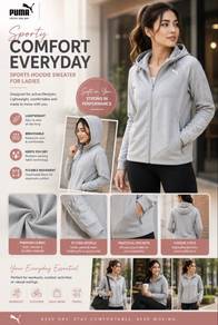 PUMA Sweater with Hoodie for Ladies
