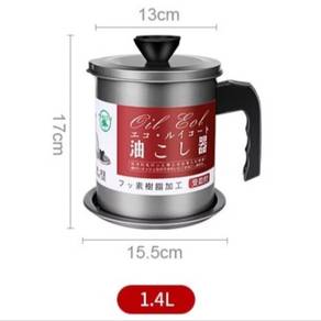 Oil Pot Filter 1.4L Oil Storage Stainless Steel Oi