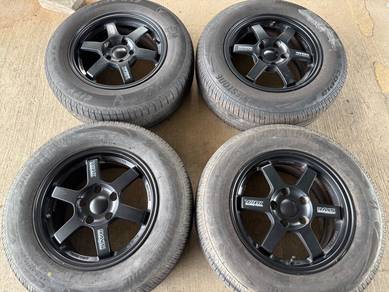 Sport rim second 15 TE37 siap tayar kembara xtrail