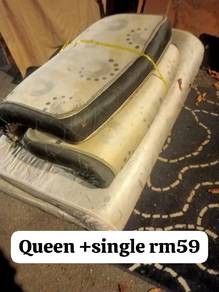 katil Queen single putih 