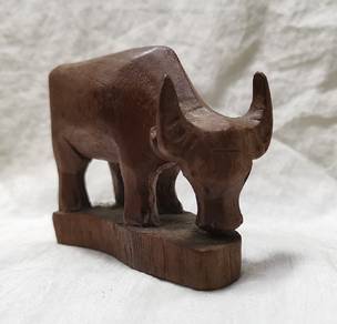 Hand Carved Wooden Water Buffalo