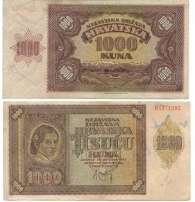 Croatia Banknote 1000 Kuna 1941 - P4 xf
