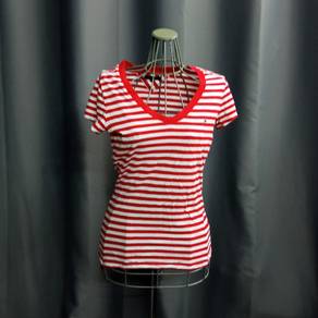 Tommy Hilfiger V-Neck Stripes Red/White Top