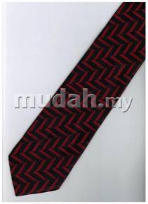ER13 Red Black Striped Formal Neck Tie
