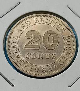 Malaya and British Borneo 20 cents 1961