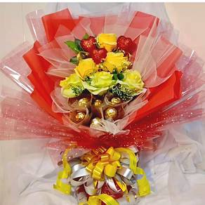 Ferrero & Artificial Flower Hand Bouquet 