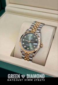 Rolex Datejust 31mm 278273 gold green diamond