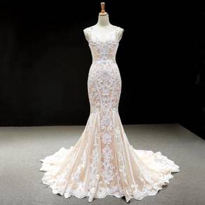 Cream mermaid fishtail wedding bridal gown RB1281