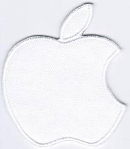 Apple Logo #TW WHITE Badge Iron On Patch