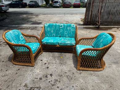 [Set] Vintage Rotan Sofa 2+1+1 Seater Cane