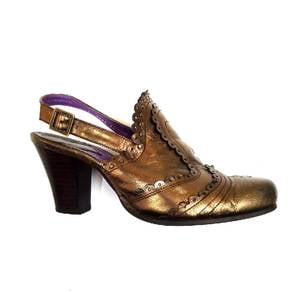 Anna Sui Metallic Leather Laces With Studs Heels