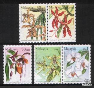 Mint Stamp Orchid Malaysia 2002