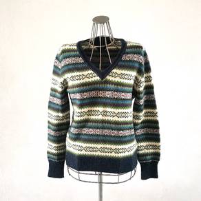 Tommy Hilfiger Native Pattern V-neck Wool Sweater