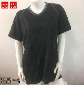 CRFT1593 uniqlo plain black jersey sport baju suka