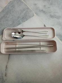 Stainless Steel Fork & Spoon, Straw & Chopsticks