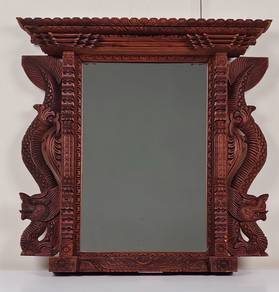 Ornate Dragon Motif Wooden Mirror Frame