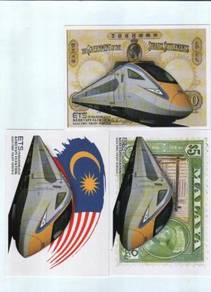 Mint Postcard ETS Overprint sets of 3 Msia 2018