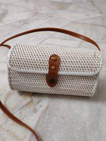 Woven Rattan Crossbody Sling handbag