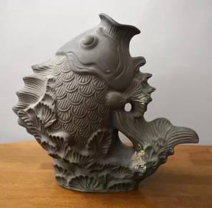 Ikan vintage ceramic fish statue vase