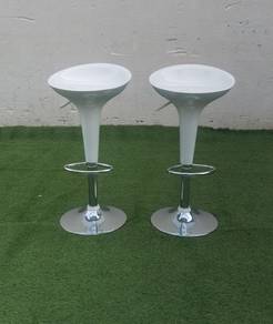 YF04J Kerusi Tinggi Besi Bar Stool White x 1Pair