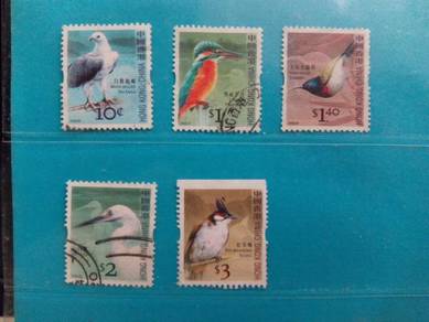 5 Hong Kong stamps, birds