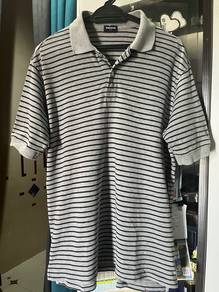 UNIQLO STRIPE Collar Baju Berkolar tshirt collar