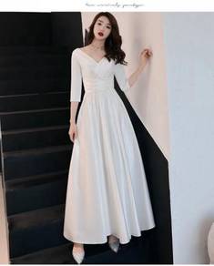 White long sleeve prom wedding gown dress RBP0893