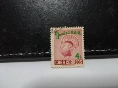 1955 Cuba Stamp Turkey Bird Christmas