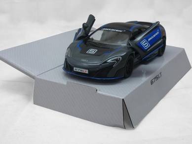 McLaren 675LT dark grey w/ Prints model car