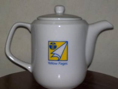 Teko vintage yellow pages porcelain teapot