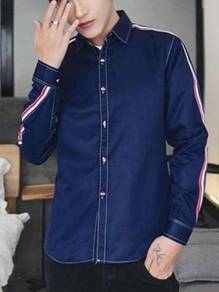 B5066 DARK BLUE FORMAL BUSINESS KEMEJA BIRU SHiRT